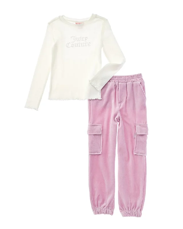 Juicy Couture 2pc Top & Velour Pant Set