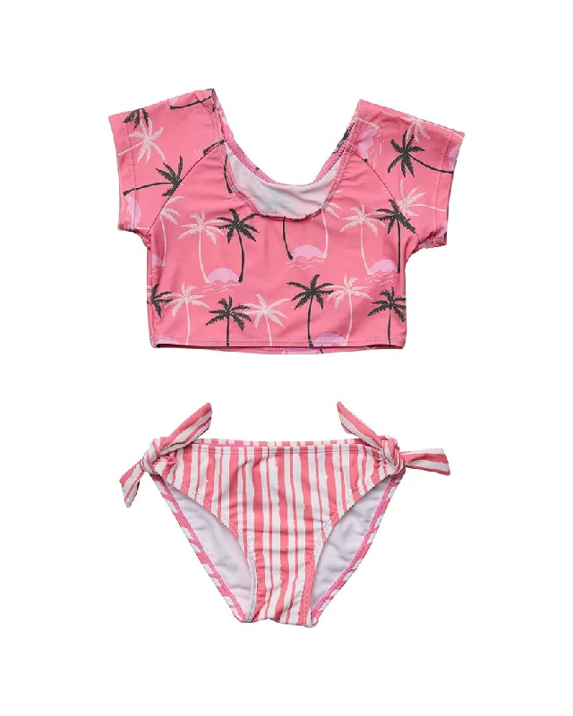 Snapper Rock Palm Paradise Crop Rash Top Set