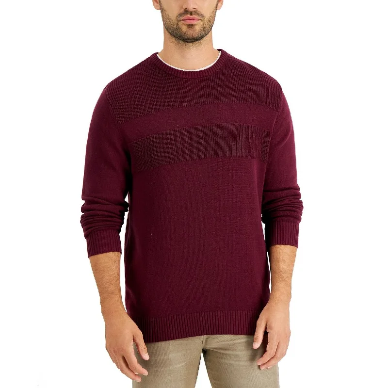 Club Room Mens 100% Cotton Ribbed Trim Sweater