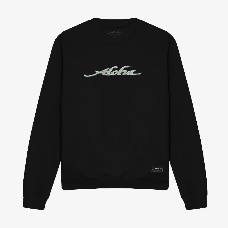 Aloha Unisex Layers Crew Sweatshirt - Black