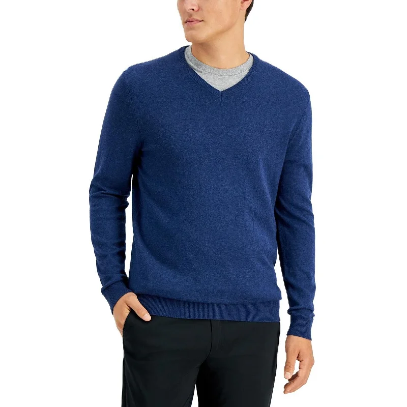 Alfani Mens V-Neck Ribbed Trim Sweater