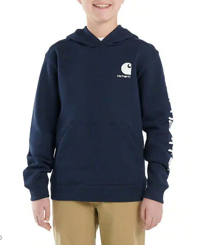 Carhartt Kids Logo Hoodie - Navy Blazer