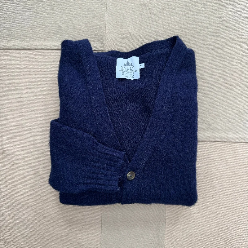 Brushed Wool Cardigan, New Navy