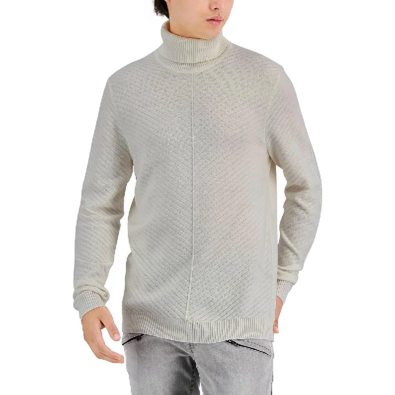 INC Mens Axel Ribbed Knit Long Sleeves Turtleneck Sweater