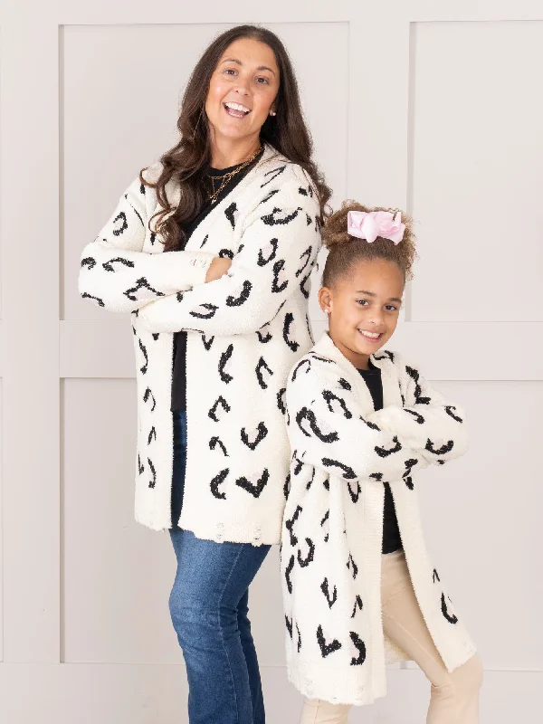 Mom & Me Snow Leopard Cardigan