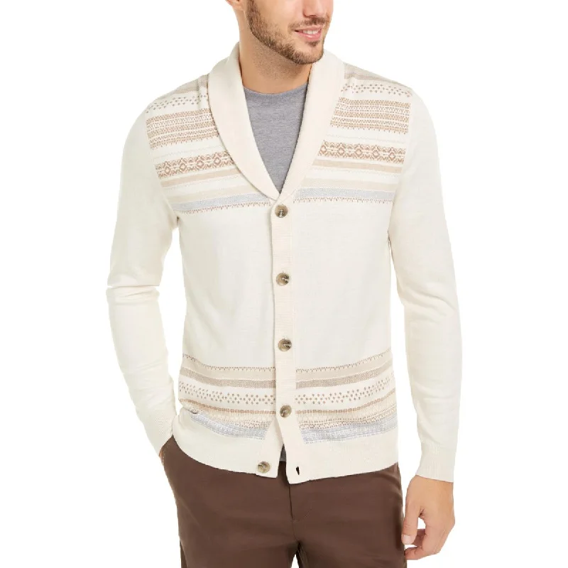 Tasso Elba Mens Cashmere Blend Layering Cardigan Sweater