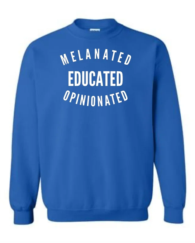 Mens' Melanated Educated Opinionated Crewneck Sweatshirt