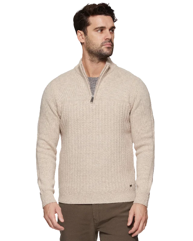 WOODLAND MERINO WOOL 1/4-ZIP SWEATER