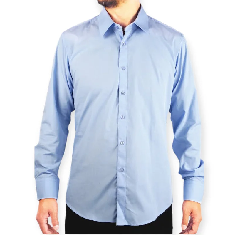 AMANTI: Slim Dress Shirt Baby Blue