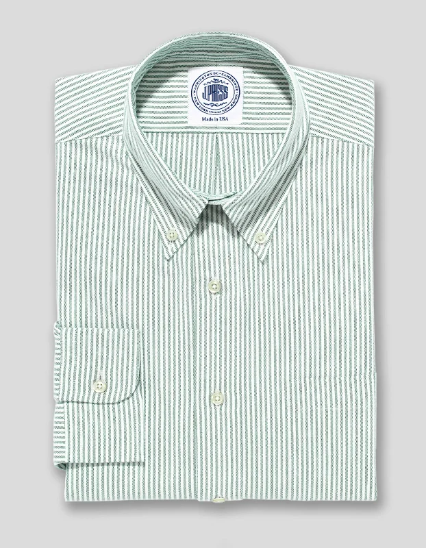 GREEN/WHITE OXFORD DRESS SHIRT