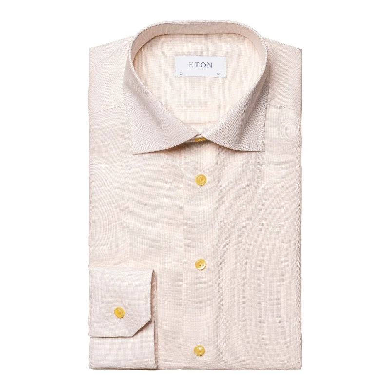 Slim Fit Yellow Twill Dress Shirt