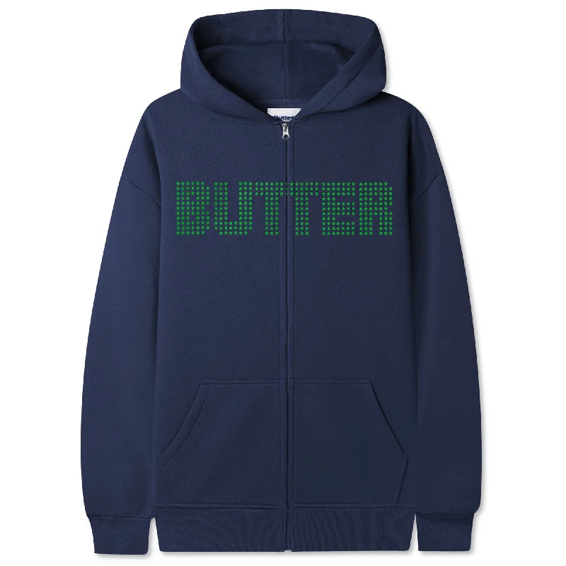 Butter Goods Stars Zip-Thru Hoodie Navy