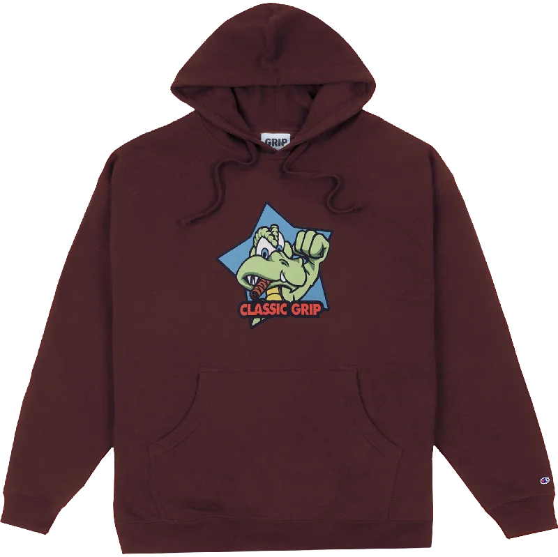 Classic Grip Cool Gator Hoodie Burgundy