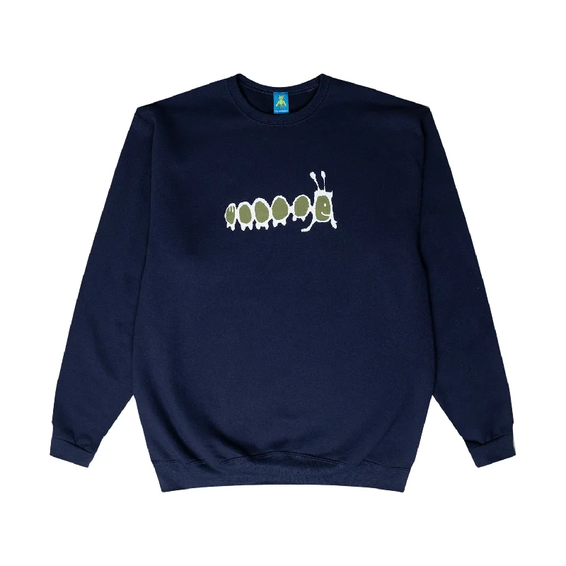 Frog Caterpillar Crewneck Sweatshirt Navy