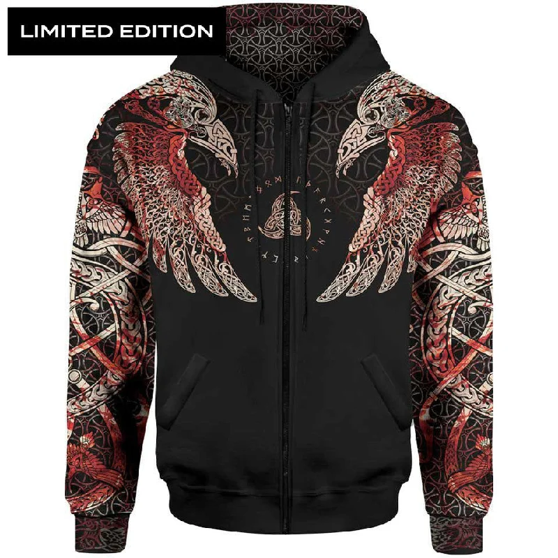 Muninn Bloody Zip Hoodie-Limited