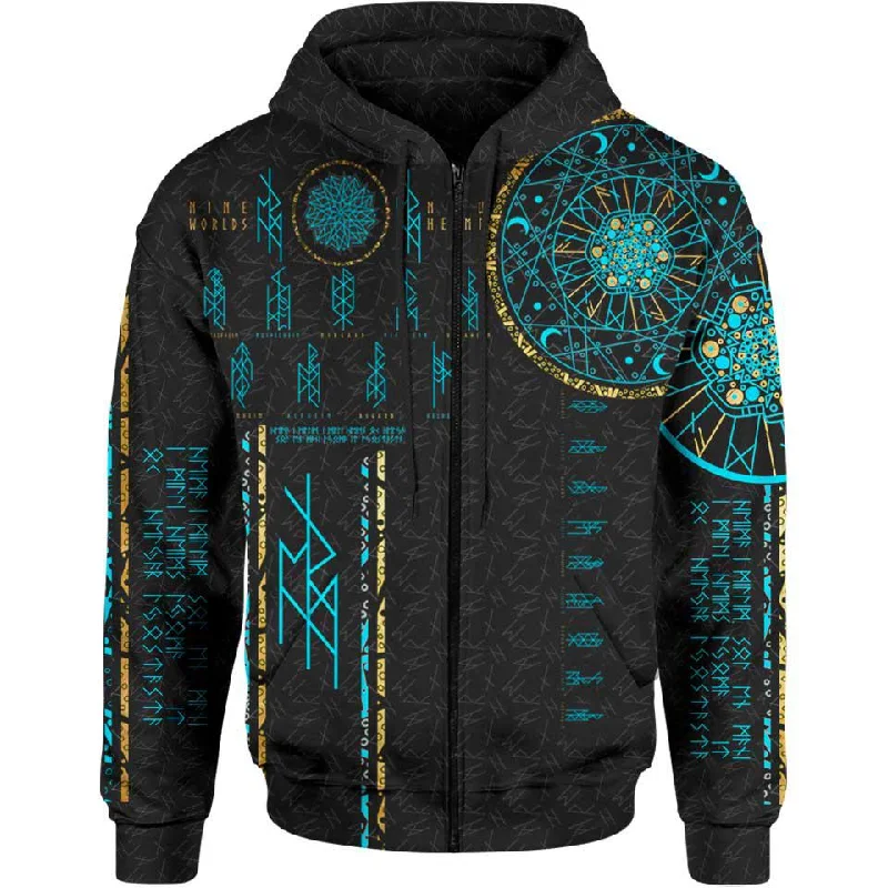 Nine Worlds Zip Hoodie - Night Edition