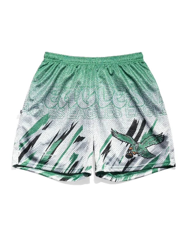 Philadelphia Eagles Kelly Green Classic Sketch Retro Shorts