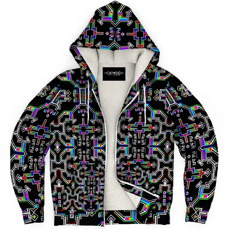 Prismatic Grid Micro Fleece Hoodie