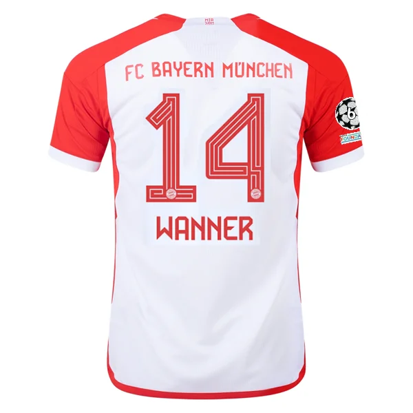 adidas Bayern Munich Paul Wanner Home Jersey 23/24 w/ Champions League Patches (White/Red)