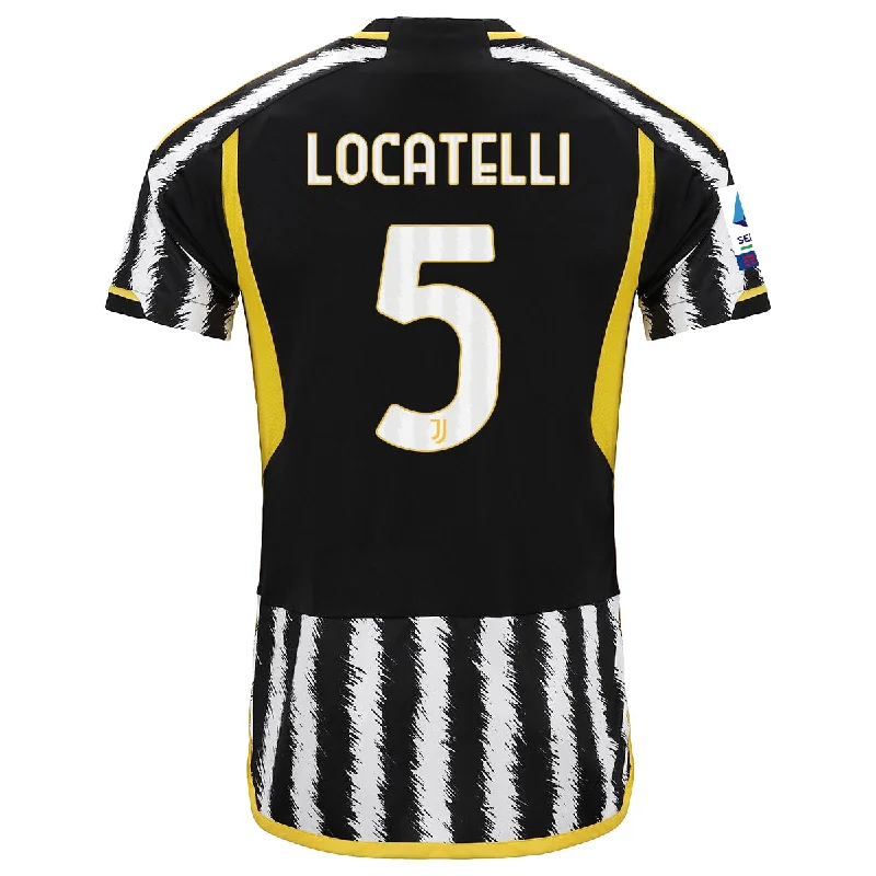 adidas Locatelli Juventus Home Jersey w/ Serie A Patch 23/24 (Black/White)