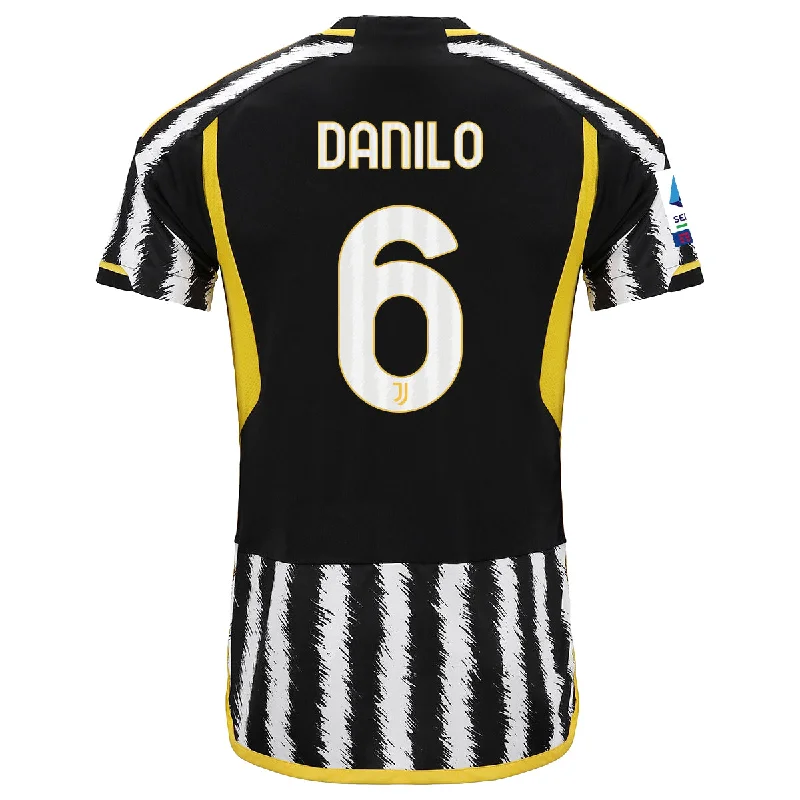 adidas Danilo Juventus Home Jersey w/ Serie A Patch 23/24 (Black/White)