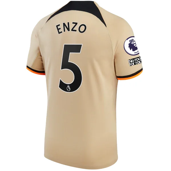 Nike Chelsea Enzo Fernandez Third Jersey w/ EPL + No Room For Racism + Club World Cup Patches 22/23 (Sesame/Black)