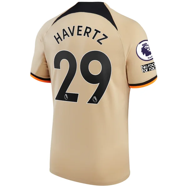 Nike Chelsea Kai Havertz Third Jersey w/ EPL + No Room For Racism + Club World Cup Patches 22/23 (Sesame/Black)