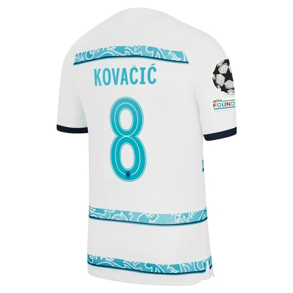 Nike Chelsea Mateo Kovacic Away Jersey w/ Champions League + Club World Cup Patches 22/23 (White/College Navy)