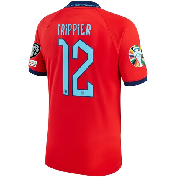 Nike England Kieran Trippier Away Jersey 22/23 w/ Euro Qualifier Patches (Challenge Red/Blue Void)