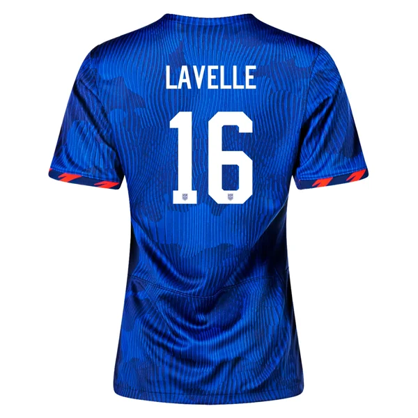 Nike Womens United States Rose Lavelle 4 Star Away Jersey 23/24 w/ 2019 World Cup Champion Patch (Hyper Royal/Loyal Blue)