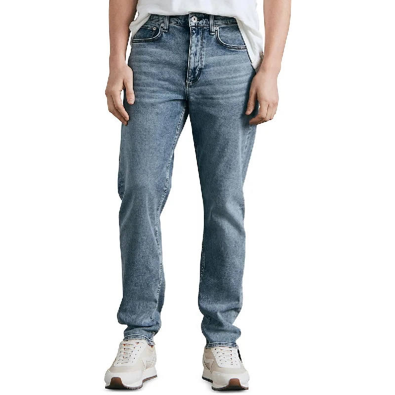 Rag & Bone Jeans Mens Mid-Rise Solid Slim Jeans