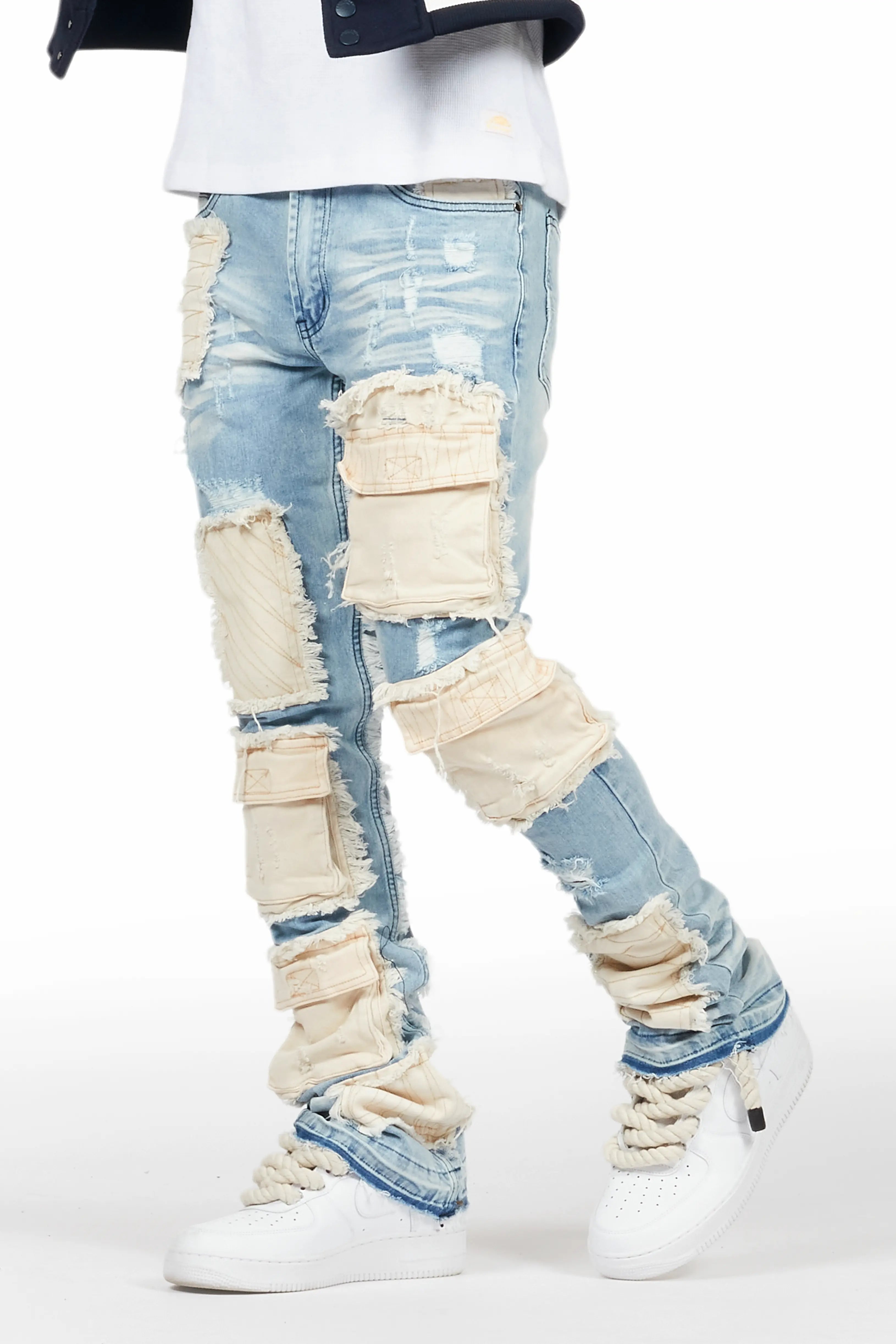 Monet Blue Stacked Flare Jean