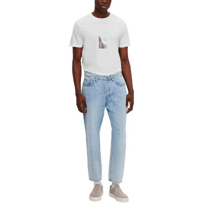 Selected Homme Mens Mid-Rise Tapered Slim Jeans