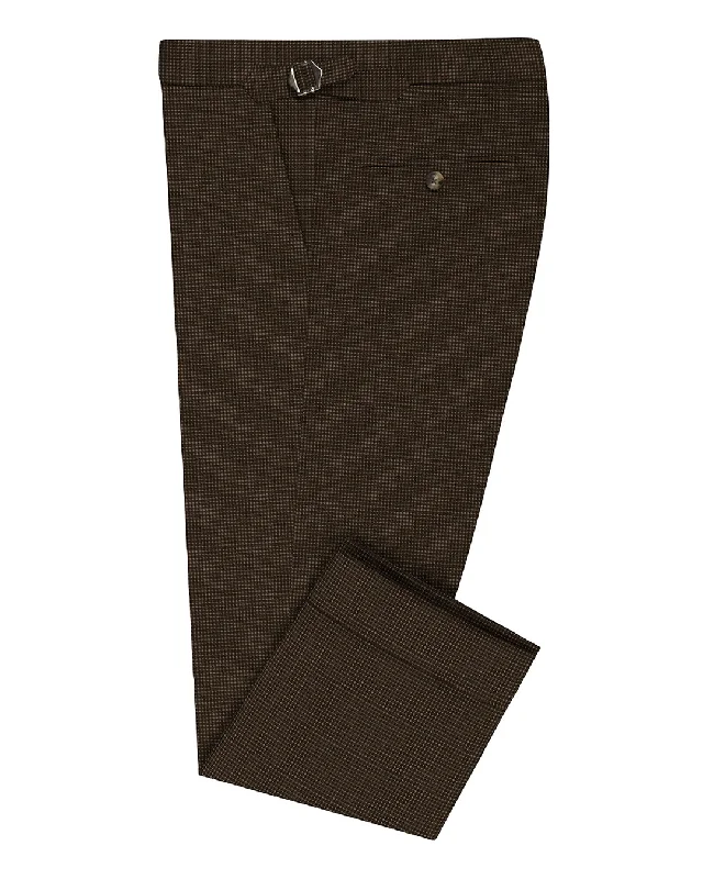 Drapers Tobacco Brown Micro Houndstooth Pants