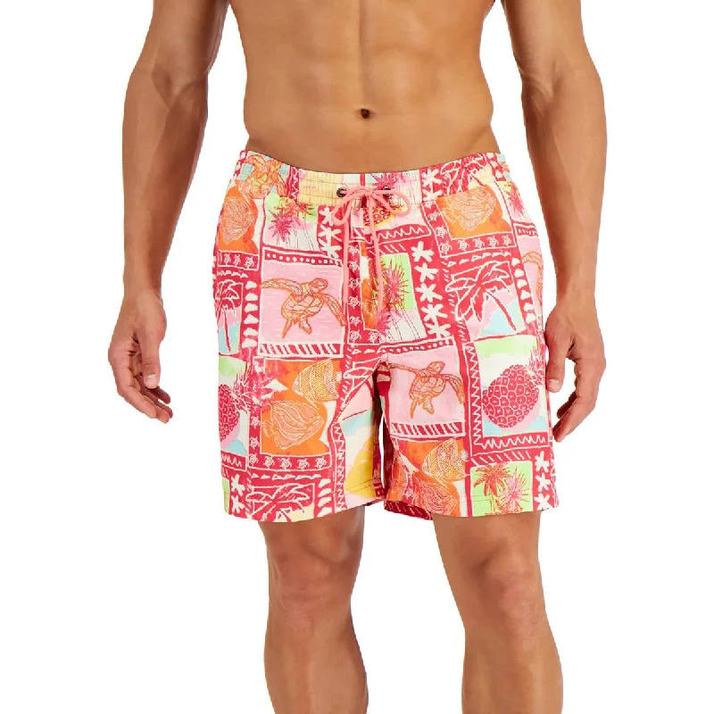 Club Room Mens Printed  Swim Trunks