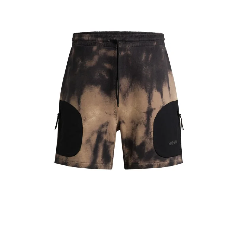 Cotton-terry relaxed-fit shorts with logo print