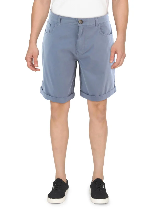 Mens Twill Cuffed Casual Shorts